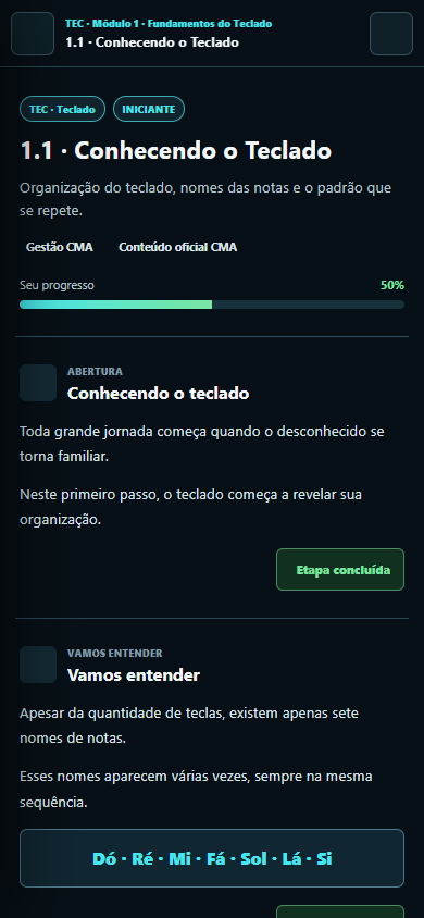 Livro digital do aluno no APP CMA