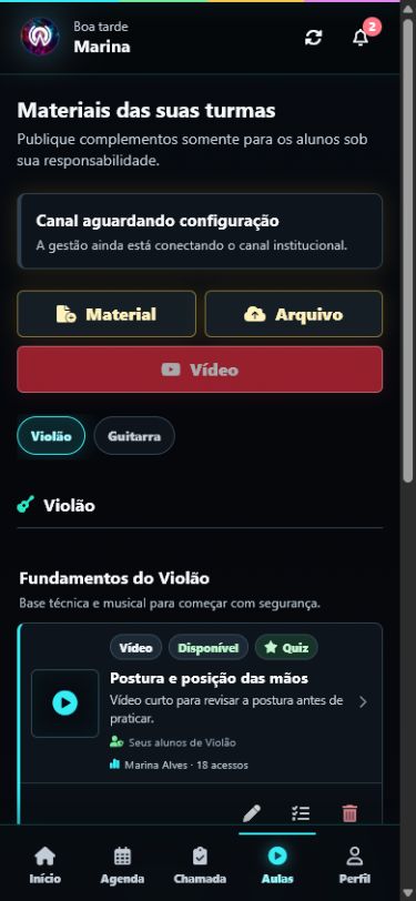 Biblioteca do professor com materiais publicados, agendados e em rascunho